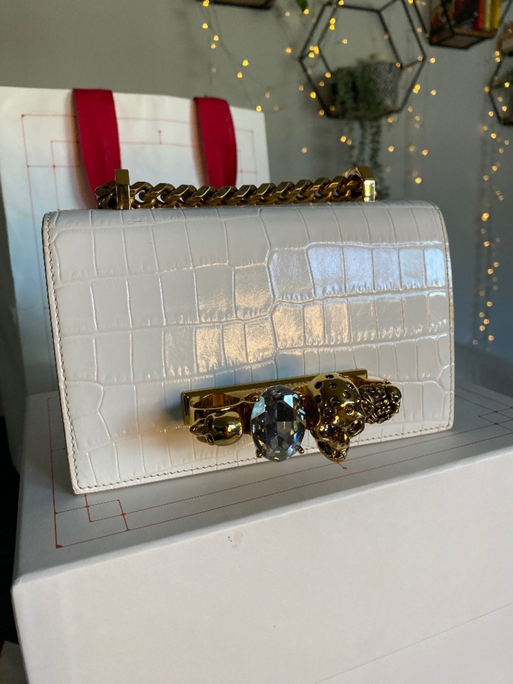 Alexander McQueen Mini Jeweled Satchel Bag